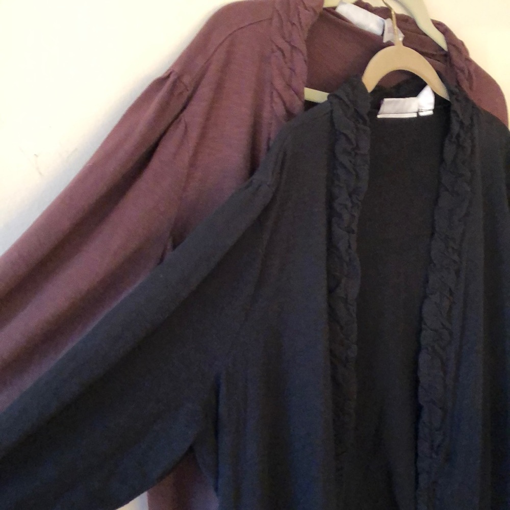 SET OF 2 ROMANS open long cardigan duster